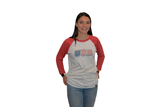 Usa Sublimation Unisex CVC 3/4 Sleeve Raglan Baseball T-Shirt